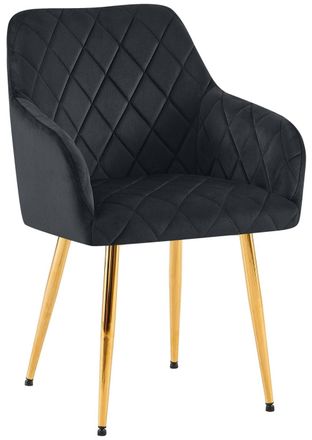 Clp Silla de comedor con reposapi&eacute;s en terciopelo negro