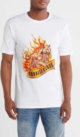Cavalli Graphic T-Shirt in White at Nordstrom Rack, Size X-Large