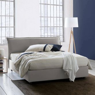 Talamo Italia Talamo Italia - Cama Matrimonial Clodovea, Cama Contenedor Con Funda Extra&iacute;ble Con Cabecero Tapizado Y Estructura De Cama, 100% Made In Italy, Con Col