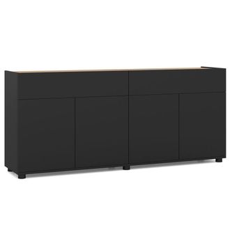 Costway Costway Sideboard Buffet Cabinet with Storage Modern Wooden Coffee Bar Cabinet in Black