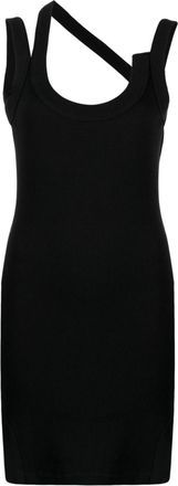 Boyarovskaya asymmetric jersey minidress - women - Cotton/Elastane - M - Black