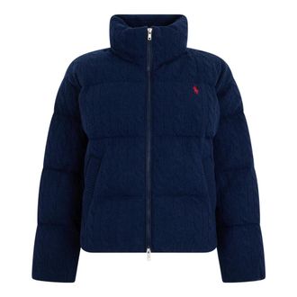Polo Ralph Lauren Jassen, Dames, Blauw, S, Wol, Cable Wol-Kasjmier Puffer Jas