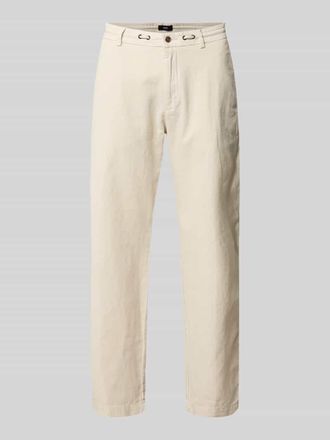 Cinque Hose aus Leinen-Baumwoll-Mix mit Tunnelzug in Beige, Gr&ouml;&szlig;e 48