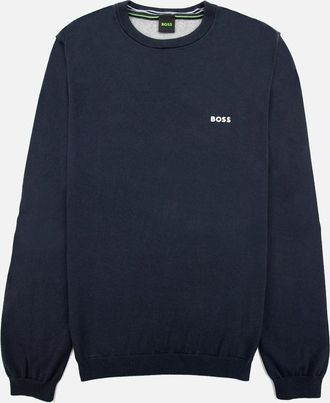 HUGO BOSS Mens Hugo Boss Rallo Curved Logo Sweater Navy 402 - Black - Size: 44
