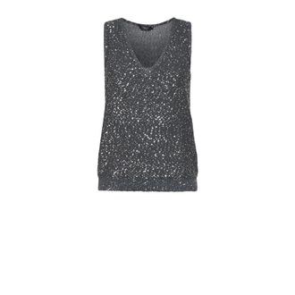 Max Mara Sleeveless Tops, female, Gray, Size: S Top