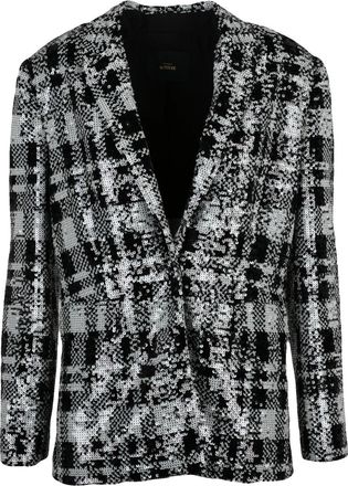 Twin-Set Black/White Sequin Snap Jacket