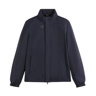 Fay Light Jackets, male, Blue, Size: XL Short Travel Bomber