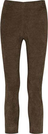 Vince Split-cuff Suede Trousers - Brown - L (UK14 / L)