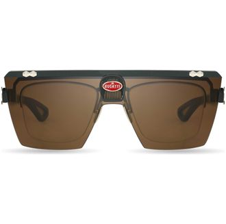 Bugatti Mens 42 mm Black Sunglasses