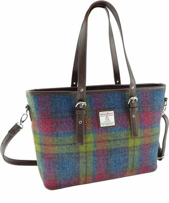 Generic Elevate Your Style with Our Premium Harris Tweed Multi-Colour Tartan Tote Bag