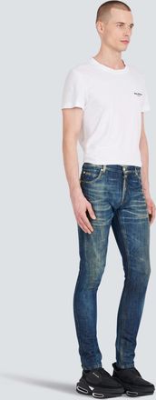 Balmain Stonewash Slim Jeans - Blue