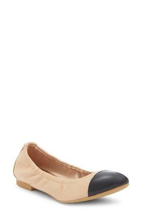 Stuart Weitzman Gabby Foldable Ballet Flat in Golden Beige/black at Nordstrom Rack, Size 5.5