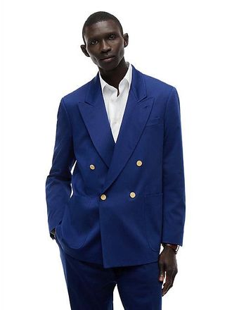 Tommy Hilfiger Gold-Tone Button Regular Fit Satin Blazer