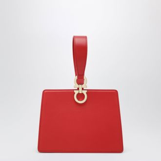 Ferragamo Red double Gancini mini clutch