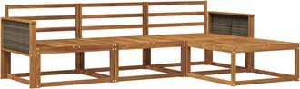 vidaXL Conjunto De Sof&aacute;s De Exterior 4 Uds. Natural Vidaxl