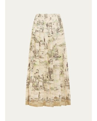 Alemais Scout Pleated Midi Skirt