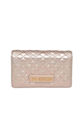 Love Moschino Quilted Gold Crossbody Bag With Adjustable Chain Strap