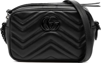 Gucci Pre-owned Gucci Mini GG Marmont Matelasse Leather Monochrome Crossbody Ladies 634936 498879