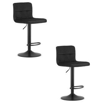 OEM Taburete Prot - Terciopelo Negro / Base Negra X 2
