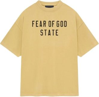 Fear of God Essentials Heavy Crewneck Tee - Heren - T-shirts - Geel - M - Katoen - Tops