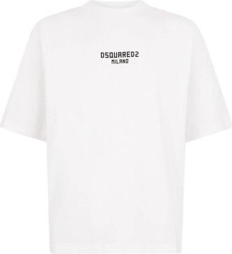 Dsquared2 Milano Logo T-Shirt - Heren - T-shirts - Wit - XS - Katoen - Tops
