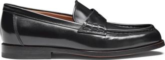 Santoni Schoenen, Dames, Zwart, 38 1/2 EU, Leer, Leren Penny Loafer