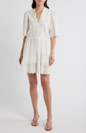 Boss Orange by Hugo Boss Cotton Broderie Dress in Soft Cream at Nordstrom, Size 12