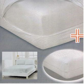 Trade Shop Trade Shop - Coprimaterasso Matrimoniale 2 Piazze Spugna Jersey Disegno Jacquard 175 X 200 Cm