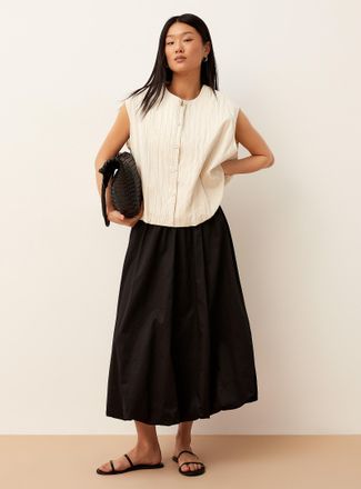 Icone Womens Poplin balloon midi skirt