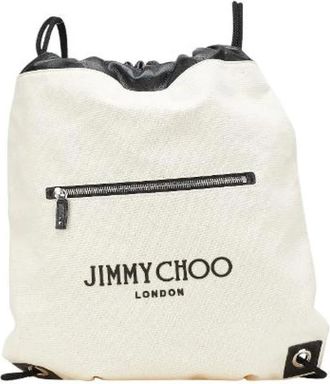 Jimmy Choo London Pre-owned Backpacks, female, Beige, Size: ONE SIZE Pre-owned Canvas backpacks