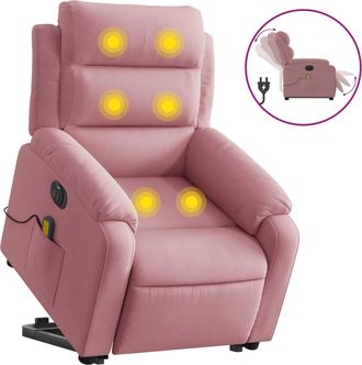 vidaXL Sill&oacute;n De Masaje Reclinable Elevable Terciopelo Rosa Vidaxl