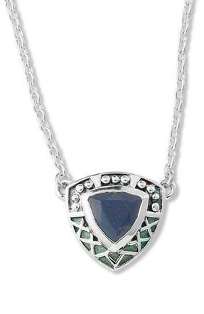 Samuel B. Emerald Shield Pendant Necklace in Blue at Nordstrom Rack