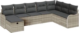 vidaXL Vidaxl - Garden Sofa Set 8 pcs Light grey 287.5 x 177.5 x 85 cm