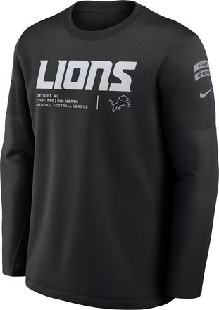 Nike Detroit Lions Salute to Service Sideline Coaches Nike Mens NFL Pullover Crew in Black | 03BR00AA2B-97P