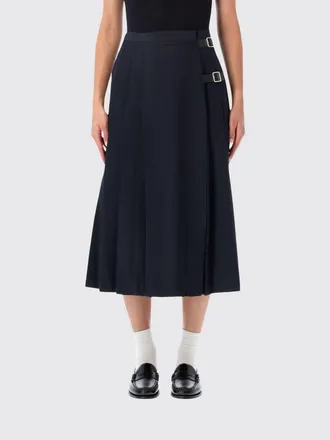 Barbour High-Waisted A-Line Midi Wrap Skirt in Cr&ecirc;pe Fabric