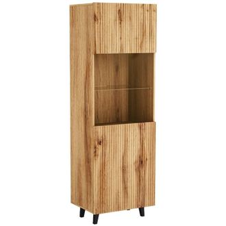 Mirjan24 Mobilier1 - Estanter&iacute;a Remeta 105, Roble wotan, Con puertas, Cerrable, mdf, Aglomerado laminado, Vidrio templado, N&uacute;mero de puertas: 0, N&uacute;mero de
