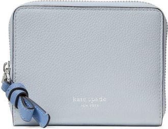 Kate Spade New York small loop colorblock pebbled leather zip wallet in Pale Sapphirine at Nordstrom