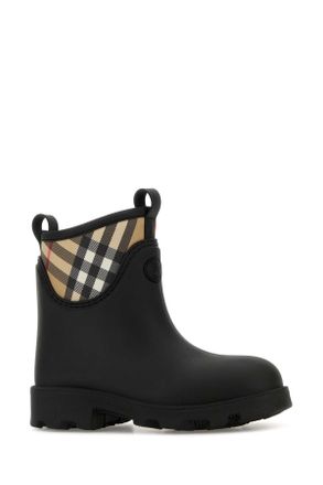 Burberry Womens Black Rubber Marsh Stamp Ankle Boots Stivali