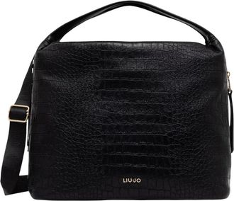 Liu Jo Borsa Tote Grande Effetto Coccodrillo - - Bags - Donna - Nero - ONE SIZE