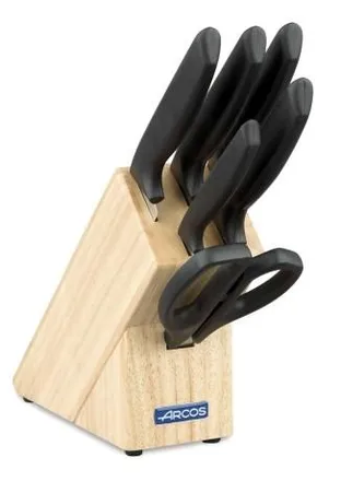 Arcos Taco De 5 Cuchillos Y Tijera Arcos Niza 136100 De 6 Piezas De Acero Inoxidable Nitrum Y Mango De Polipropileno Con Caja De Regalo