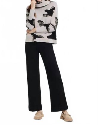 Tribal Intarsia Knit Cowl Neck Abstract Print Sweater In Camel