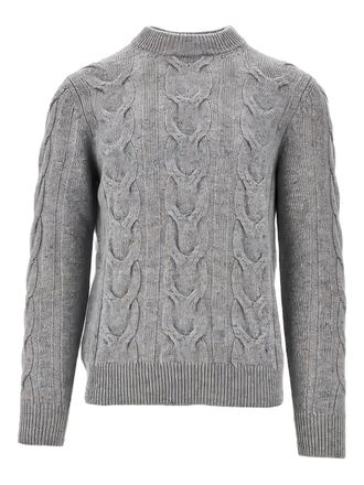 Gallia cable-knit crew-neck sweater - Grey