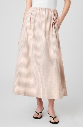 French Connection Gingham Maxi Skirt in Petite Gingham Almond Nude at Nordstrom, Size X-Small