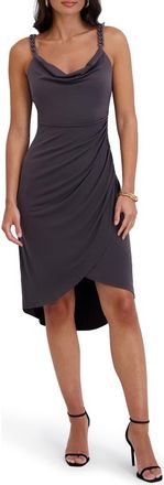 Siena My Balconia Chain Strap Ruched Body-Con Dress in Slate at Nordstrom Rack, Size 10