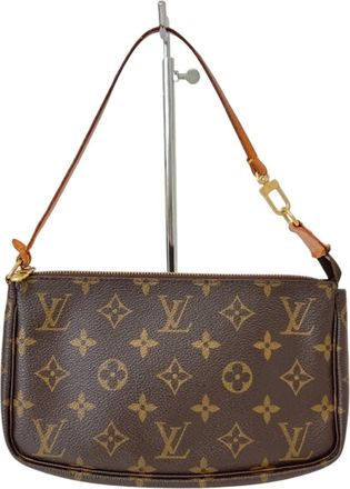 Louis Vuitton Monogram Brown Leather Pochette (Pre-Owned)