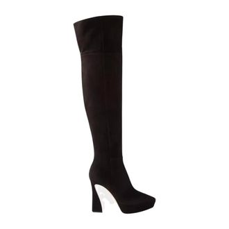Gianvito Rossi Black Suede Over-the-Knee Platform Boots - female - Gianvito Rossi - Over-the-Knee Boots - Black - 6 UK - Shoes