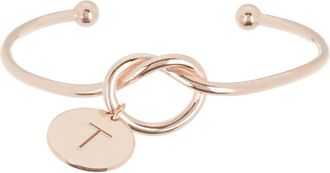 Meshmerise Love Knot Initial Bracelet in Rose-T at Nordstrom Rack
