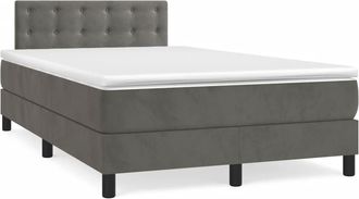 vidaXL Vidaxl - Cama Box Spring Con Colch&oacute;n Terciopelo Gris Oscuro 120x190 Cm
