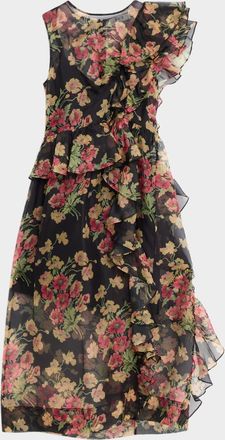 Sea New York Cornelia Floral Organza Midi Dress