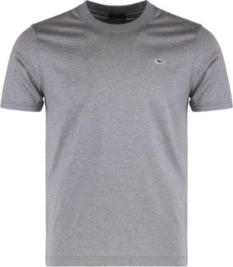 Paul & Shark Grey Crew Neck Logo Patch T-Shirt